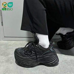 Custom Logo 9cm Height Increasing Autumn Mesh Elevator <b>Shoes</b> <b>Men</b> Women Black <b>White</b> Thick Bottom Fashion Trend Sports Trainers - Product Image 3