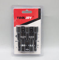 Adaptateur de douille hexagonale magnétique TOOLJOY en acier Cr-V avec oxyde noir, aimant puissant pour visseuse à chocs avec anneau de couleur