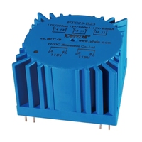 YHDC 25VA double 110V/115V/120V entrée double 7V/9V/12V/15V/18V/22V AC sortie audio utilisation PCB transformateur toroïdal PTC25