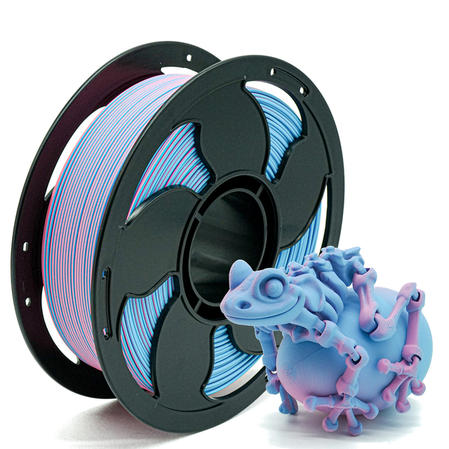 Silk Dual & Tri Color PLA Filament 1.75mm PLA 3D Printer Bi-Color Filament 1kg (2.2lbs) High Speed PLA Matte Multicolor Filament