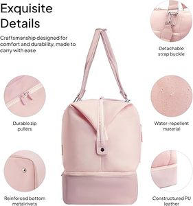 Sac de <span class=keywords><strong>voyage</strong></span> pour femme, sac de week-end 40L approuvé par les compagnies aériennes, avec compartiment à chaussures et poche étanche pour articles mouillés - Product Image 6