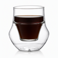 Sağlam Kompakt Çift Cidarlı Yalıtımlı Şeffaf Cam Espresso 120ml Termal Mutfak Ev Ofis Çay Yeniden Kullanılabilir Kahve Kupası