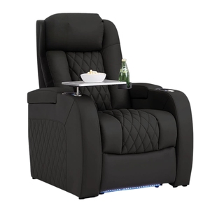 Sillón Reclinable de Cuero de Grano Superior para el Hogar con Reposacabezas Eléctrico para Cine y Mesa Auxiliar, Reclinación Eléctrica Dual con Dos Posiciones Independientes - Product Image 2