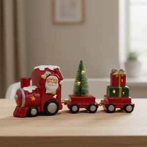 Ornement De Train De Noël En Céramique Biscuit – Wagon Rempli De Jouets, à Peindre Soi-même
