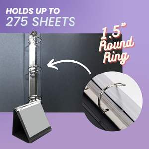 Presse-papiers debout en vinyle PVC 1.5 1 2 pouces affichage de Document carte à collectionner pliable chevalet dossier reliure à <span class=keywords><strong>anneaux</strong></span> pour bureau - Product Image 5