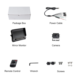 Pjauto 7 inch màn hình Màn hình Kit không thấm nước Rear <span class=keywords><strong>View</strong></span> chiếu hậu ủng hộ bãi đậu xe đảo ngược Camera cho xe tải - Product Image 6