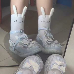 ถุงเท้าลายแพนด้าไร้ตะเข็บสำหรับผู้หญิง ระบายอากาศได้ดี ความยาวครึ่งน่อง สีขาว ผ้าฝ้าย สไตล์วัยรุ่น แฟชั่น - Product Image 2