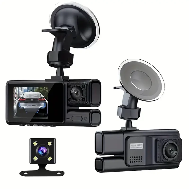 Wholesale High Definition 360 Car Video Camera 3 Lenses IPS Screen Wide Angle & Night Vision Dashcam for Driving Recorder