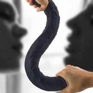Dildo de Masaje Doble Punta Negro y Morado XLN, Suave, Impermeable, para Estimulación Anal Femenina, para Adultos, <span class=keywords><strong>Lesbianas</strong></span> - Product Image 4