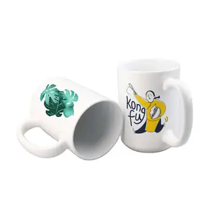 15Oz Sublimation Ceramic Coffee Mug Coated Custom Pattern Photo Logo Printed Mugs Wholesale Mugs Supplier
