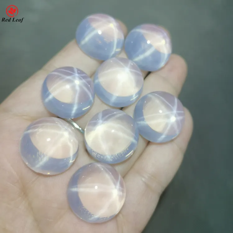 Redleaf jual obral batu permata longgar bintang safir warna putih bulat bintang safir