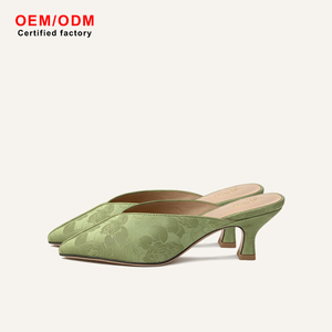 Mules de Tacón Fino con Punta Cerrada Estilo <span class=keywords><strong>Chino</strong></span>, Ligeros y Suaves, de Moda, para Mujer, OEM Personalizados - Product Image 1