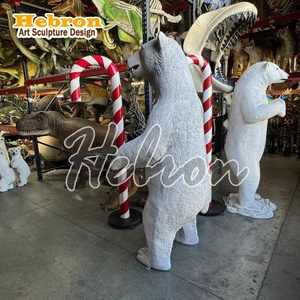 Estatua de Oso Polar de Resina de Tamaño Real, Decoración de Animales Árticos, Accesorio Temático, Escultura Abstracta de Fibra de Vidrio - Product Image 5