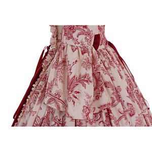 Robe de scène à manches longues imprimées de style gothique victorien à manches trompette, inspirée de l'Europe médiévale et de l'Amérique, <span class=keywords><strong>costume</strong></span> d'Halloween - Product Image 5