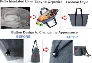 Insulated Shopping Cooler Bags with Zippered Top for Groceries Reusable Thermal Foam Tote Bag for Travel - Product Image 6