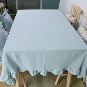 Stone Washed Flounce Customizable Size Linen <b>Tablecloth</b> for Hotel Dining Rooml Linen Table Cloth Wholesale - Product Image 4