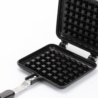 Gaufrier à gaz mini écologique de haute qualité avec poignée en bakélite résistante à la chaleur, antiadhésif en aluminium pour gaufres et rouleaux d'œufs, pour ustensiles de cuisine