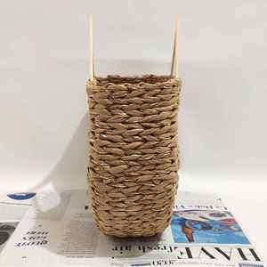 Wholesale Portable Moon <b>Bag</b> Gold Wire Rope Braided <b>Bag</b> Holiday Leisure Straw Braided <b>Bag</b> <b>Large</b> Capacity Wood Handle <b>Beach</b> Women - Product Image 4