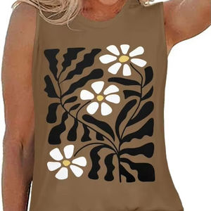 Women's Breathable Tank Tops Sleeveless Tunic Blouse made of Knitted Recycled Fabric for Gym & <b>Travel</b> Casual Style Wholesale - Product Image 1