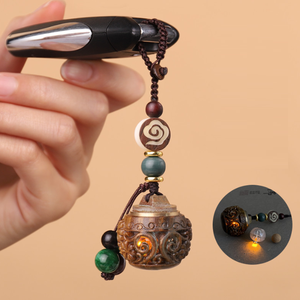 Espansore di incenso in legno intaglio cavo in legno loto/zucca ciondolo borsa da appendere per auto ciondolo per cellulare scatola di incenso in legno - Product Image 6