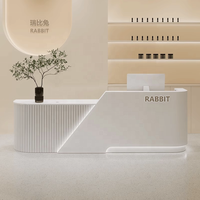 Meubles de réception pour salon de beauté, hôtel, bureau, mobilier commercial personnalisable, multifonctionnel, style crème
