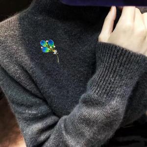 Broche en forme de plume de paon multi-perles d'automne, fleur de poitrine en Akoya d'eau de mer, artisanat en velours, décoration de poitrine - Product Image 4