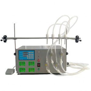 Machine de remplissage semi-automatique à pompe magnétique 4 buses pour boissons, jus, huiles essentielles, liqueurs, bain de bouche, lait, condiments et cosmétiques - Product Image 6