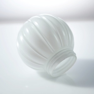 Venta caliente europeo de mediados de siglo ópalo blanco rayas verticales Pantalla de lámpara de alta calidad bola de cristal hecha a mano cubierta de luz moderna - Product Image 4