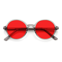 TR90 Rouge Orange Ronde Fluorescente Migraine Anti Bleu Fl 41 Bloquant la Lumière Sensibilité Optique Lunettes Cadre Femmes Hommes