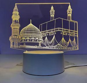 Veilleuse 3D alimentée par USB en forme de château fantastique Décoration 3D en acrylique Lampe à <span class=keywords><strong>illusion</strong></span> LED Lampe acrylique Cadeau de l'Aïd - Product Image 1