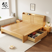 China liefert günstigstes Bett mit individuellem Logo, großer Lagerbestand, sofort lieferbar, neues modisches Schlafzimmermöbel, Holzbett in voller Größe.