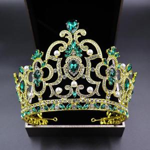 Groothandel Strass Grote Pageant Kroon Ab Kleurrijke Crystal Tall Beauty Crown Diamond Tiara - Product Image 1