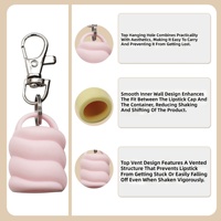 Capuchon de baume à lèvres en silicone, porte-clés mignon en forme de cœur spiralé, couvercle de tube de rouge à lèvres de remplacement, anti-perte, vente en gros, approvisionnement en vrac