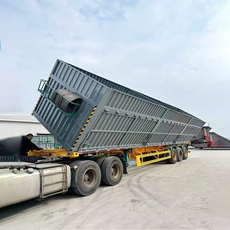 2/3 Assen Zijwand Kipper Dump Oplegger 40 Ton Zijkantelen Zijwand Oplegger