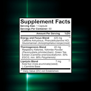 Hot Bán Màu Xanh Lá Cây Năng Lượng Cao Chất Béo Burner Viên Nang Thermogenic Công Thức Raspberry Ketones Màu Xanh Lá Cây Chiết Xuất Trà Hỗ Trợ Trọng Lượng Giảm Cân - Product Image 2