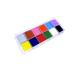 Ensemble de peinture corporelle 12 couleurs qui peut être appliqué directement, peinture pour le visage soluble dans l'eau en boîte et peinture pour le corps peinture de vacances