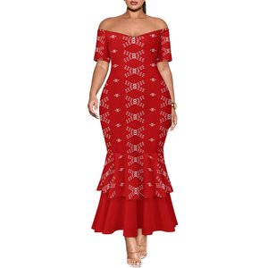 เดรสยาวทรงปลายหางปลา <span class=keywords><strong>แขน</strong></span>สั้น <span class=keywords><strong>ลาย</strong></span>ไท-ได ย้อมสีแบบทาทู สองชั้น ไหล่เดียว สำหรับ<span class=keywords><strong>ผู้หญิง</strong></span> ขายดีประจำปี 2025 - Product Image 1