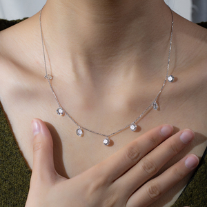 สร้อยคอเพชรทรงกลม Messi Jewelry รุ่น MSN-960 ทองคำขาว 9K มีสินค้าในสต็อก - Product Image 6