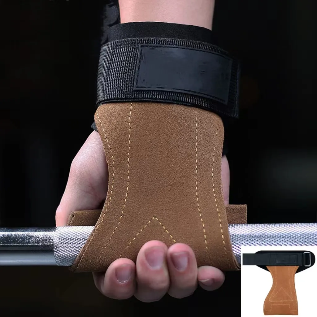 RS Gymnastik Handgriffe Leder Gewichtheben Handschuhe Palm Guard Gewichtheben Gurte für das Fitness studio Brutto training