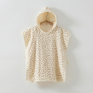 Capa de muselina <span class=keywords><strong>para</strong></span> niños Toalla de baño con capucha 100% algodón orgánico Muselina Bebé Poncho con capucha - Product Image 4
