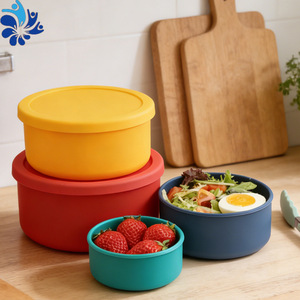 Silicone Food Storage Container Rectangle With Lid <b>Microwaveable</b> For Office Travel Refrigerator Use - Product Image 4