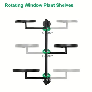 ZJH pour étagère à plantes de fenêtre, support de rangement rotatif d'intérieur, étagère murale en fer à plusieurs niveaux, présentoir décoratif pour balcon, fleurs - Product Image 4
