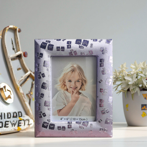 Handmade hiện đại 4x6 hình ảnh khung tùy chỉnh gỗ vải với Sáng Tạo PU da tường trang trí nội thất MDF kính nhà phim hoạt hình lợn thiết kế - Product Image 5