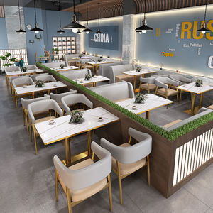 Moderne Golden Cafe Booth Sitzplätze Fast Food Restaurant Tische und Stühle Sets Coffee Shop Möbel Restaurant Sofa Set - Product Image 2