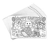 Individuales de actividades desechables para niños, manteles individuales de alta calidad con bonito conejo para colorear, ideal para Pascuas