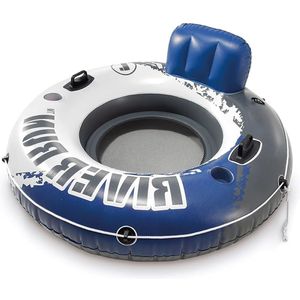 Tubo gonfiabile Riverbum 135 cm con schienale e fondo in rete per galleggiare sul fiume - Product Image 1
