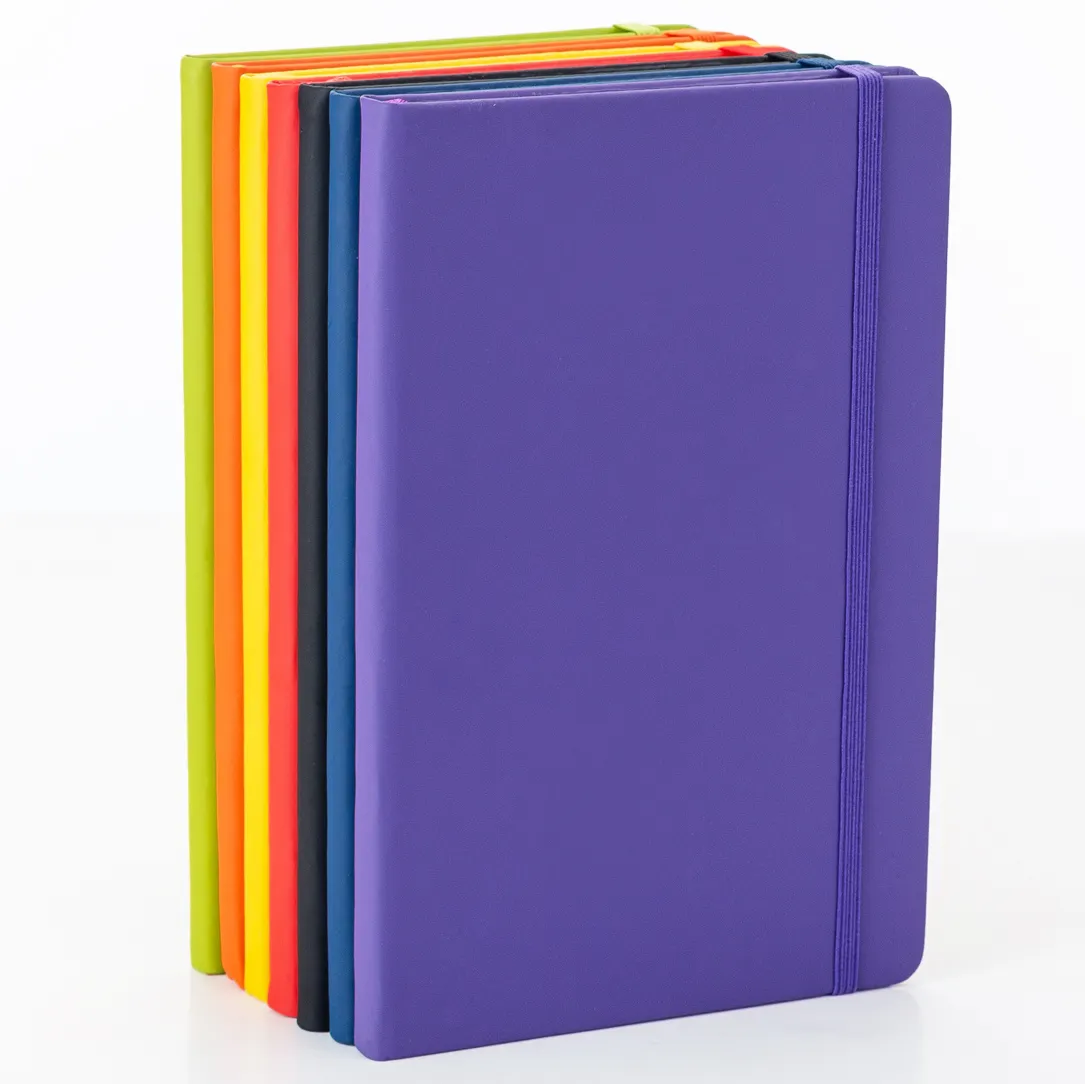 Notebook Logo Kustom Pengiriman Cepat Desain Baru A5 Faux Cover Jurnal Disesuaikan dengan Buku Harian Timbul Pu Kulit Notebook