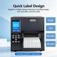 Impresora de Etiquetas RFID de Transferencia Térmica LONVILL de 12 pulgadas, Velocidad de 15-120 mm, Ancho Ajustable, para la Fabricación de Etiquetas Colgantes de Alto Volumen