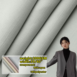 レーヨンポリエステルTWill Woven生地200GSM通気性無地染めファッションスーツパンツ女性用薄いスーツTR生地 - Product Image 1