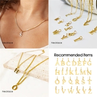 Pendentif Breloque Initiale Alphabet Lettre 10mm en Acier Inoxydable Plaqué Or PVD 14K Style INS pour Bricolage, Accessoire de Bijouterie